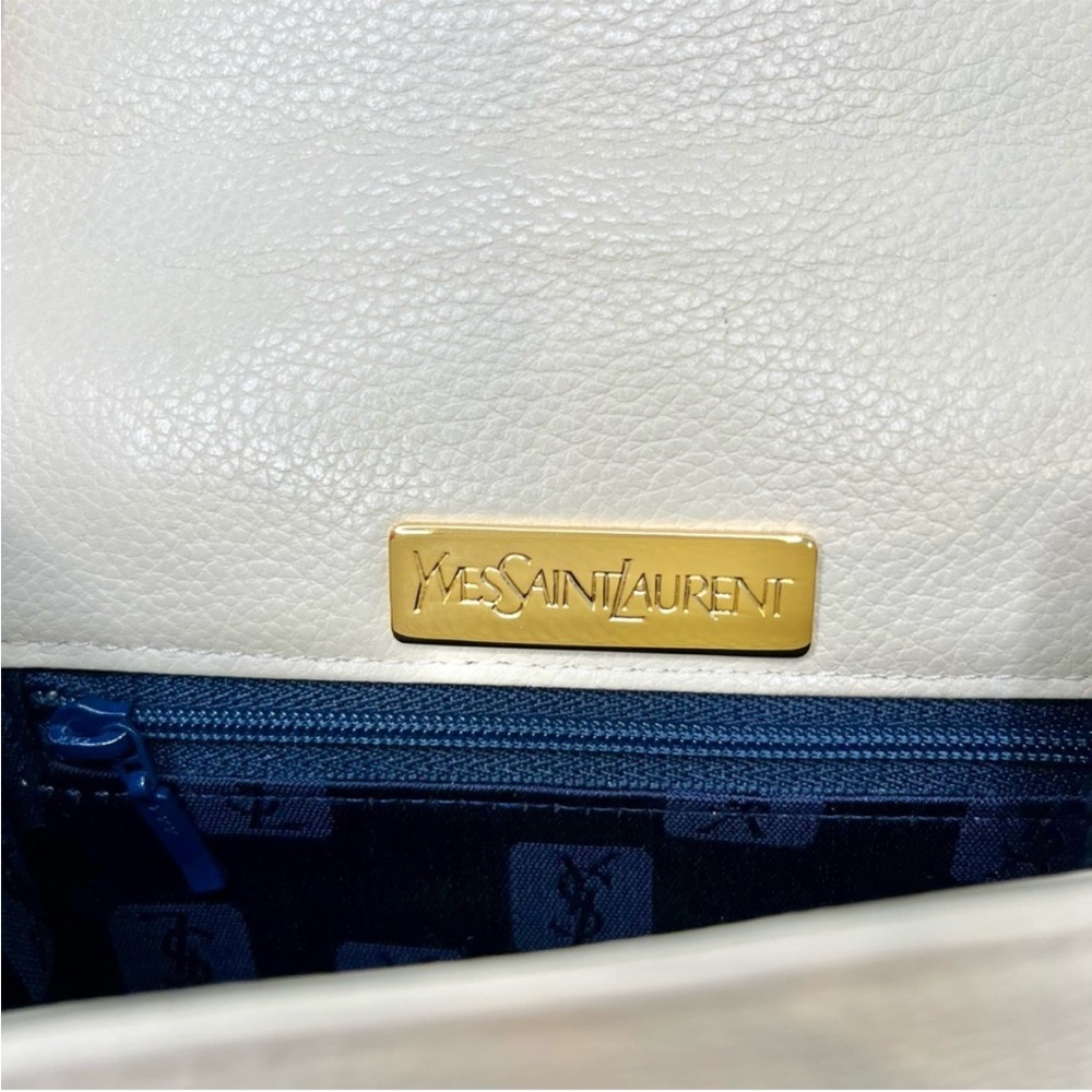 Rare Vintage YSL Cassandra Cream Braided Shoulder Bag - Picture 14 of 17